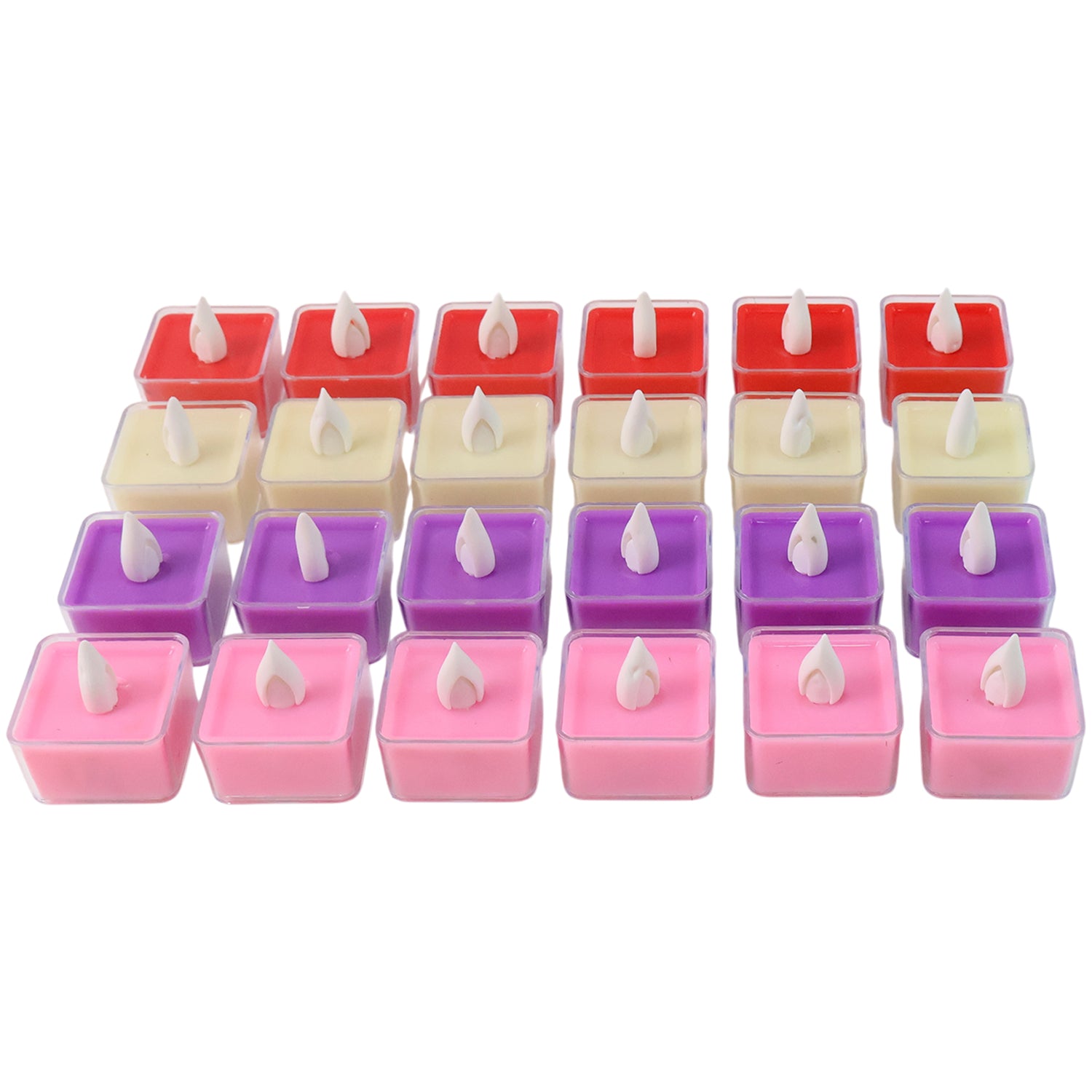 LED Tealight Candles β Set of 24 Multi-Color Flameless Lights