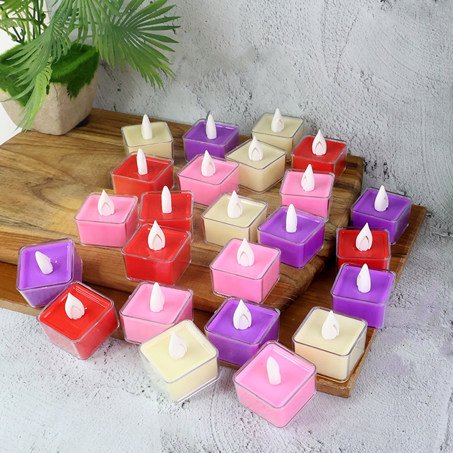 LED Tealight Candles β Set of 24 Multi-Color Flameless Lights