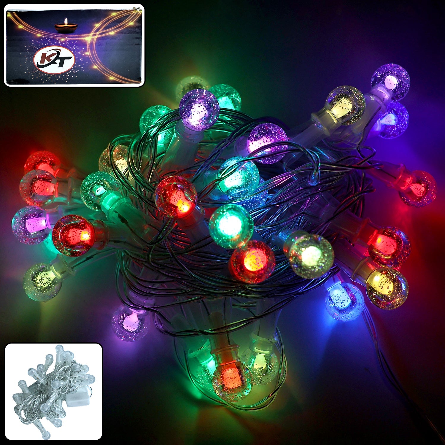 LED Decorative String Lights β 8 Meter Multicolor Bubble Balls