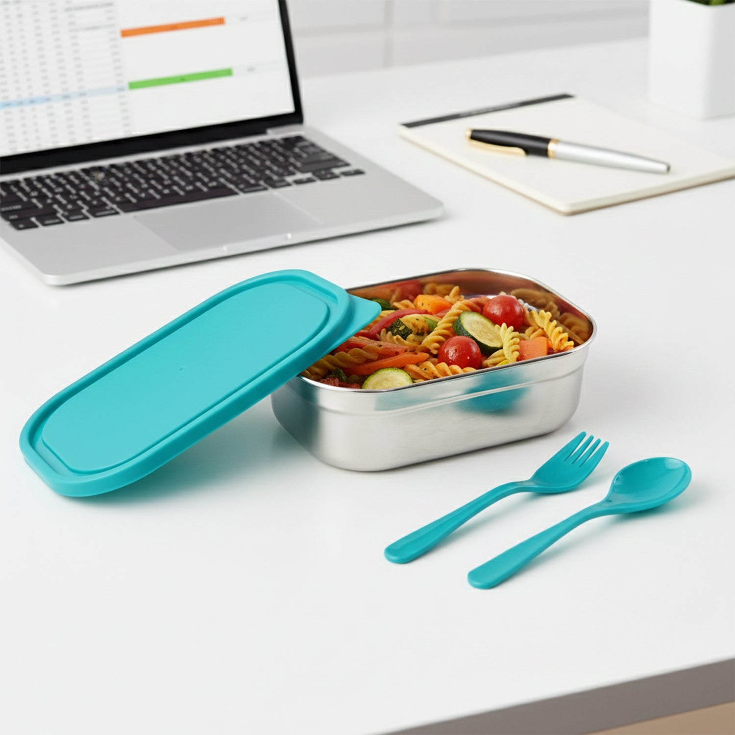 Stainless Steel Lunch Box Set – Leak-Resistant with Cutlery
