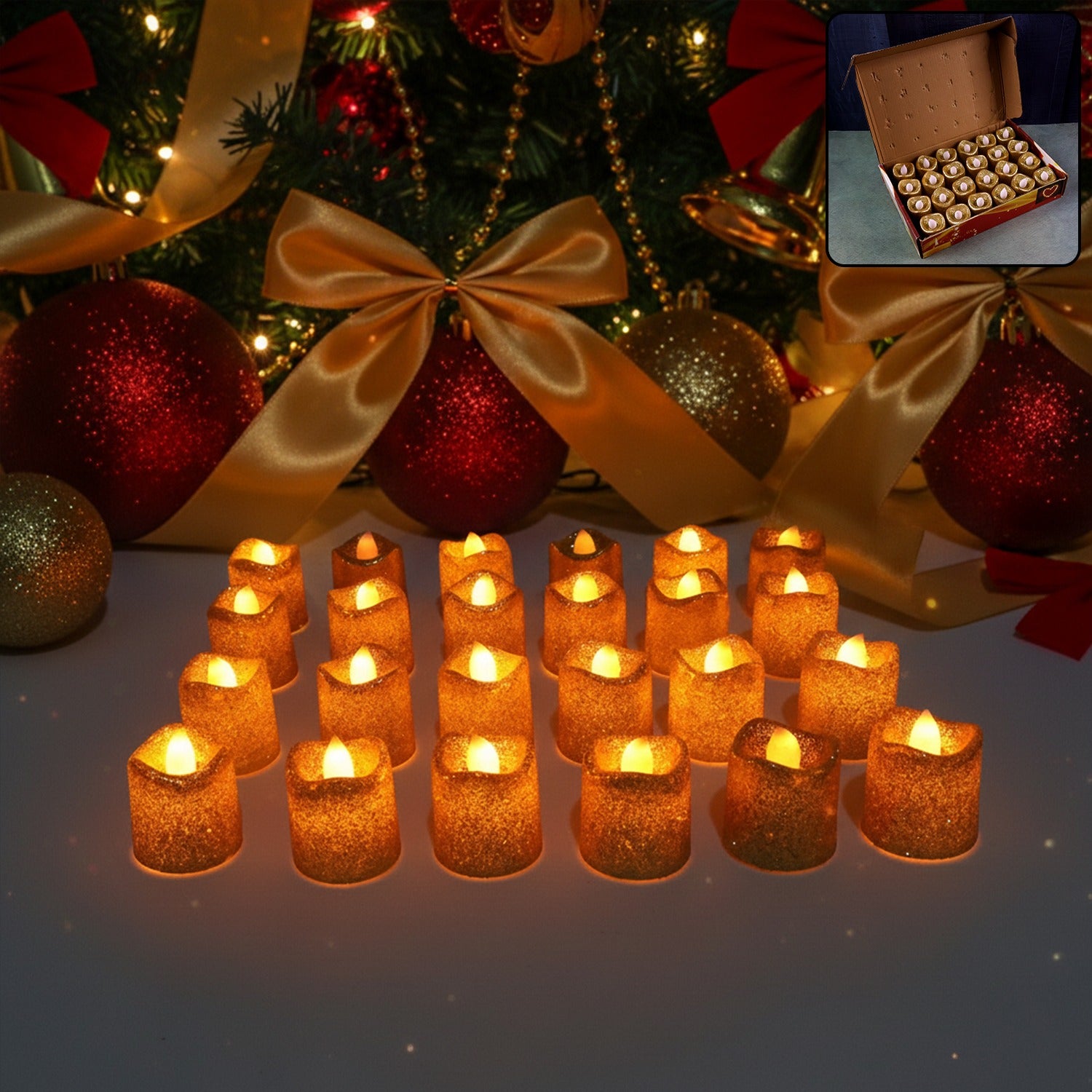 LED Tealight Candles โ Safe Flameless Decorative Set of 24