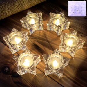 Star-Shaped LED Candles – Flameless Battery-Operated Set of 6