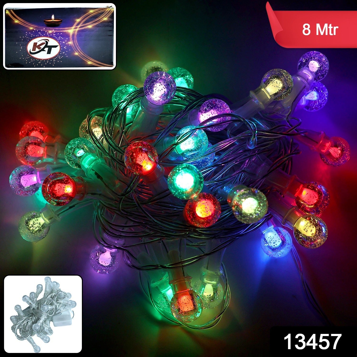 LED Decorative String Lights β 8 Meter Multicolor Bubble Balls