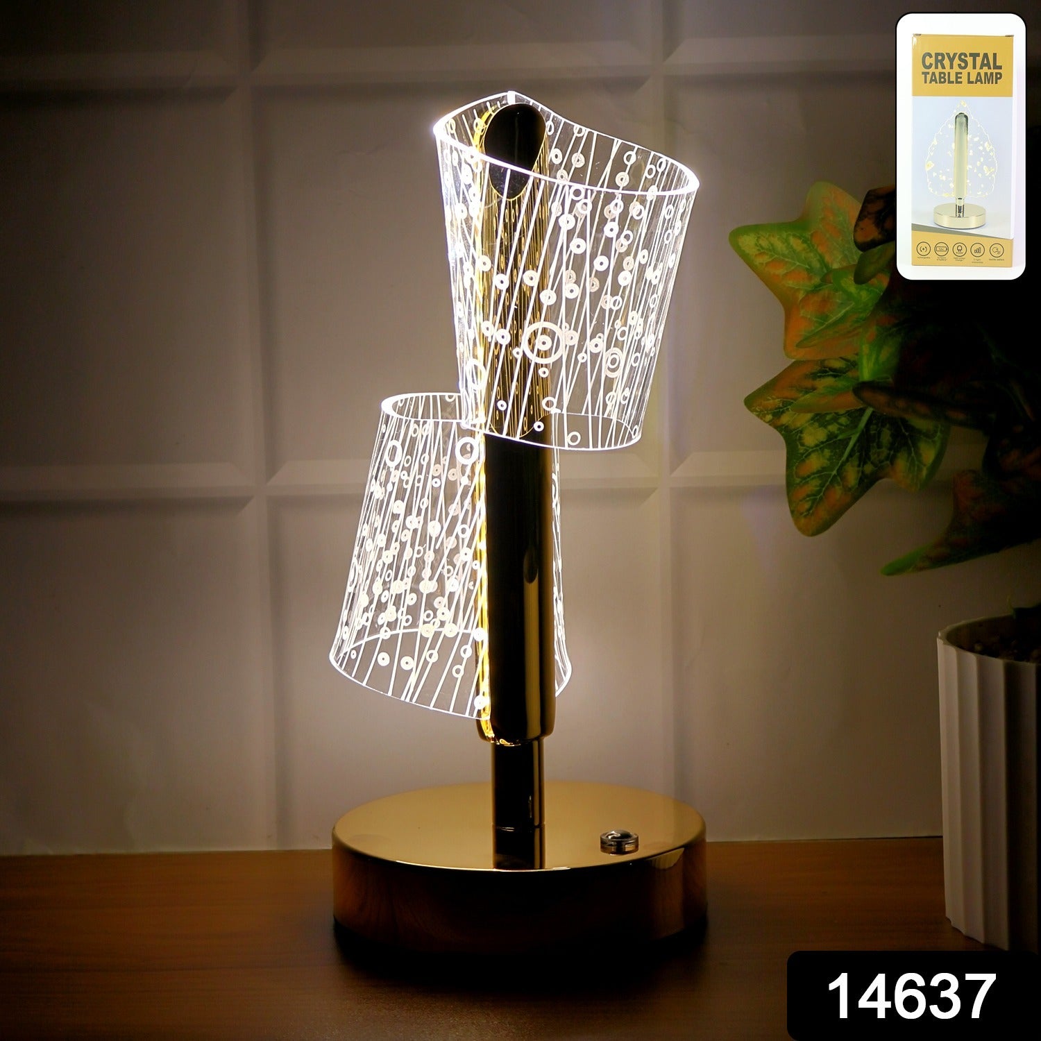 Crystal LED Double Shade Table Lamp β Elegant Home Lighting
