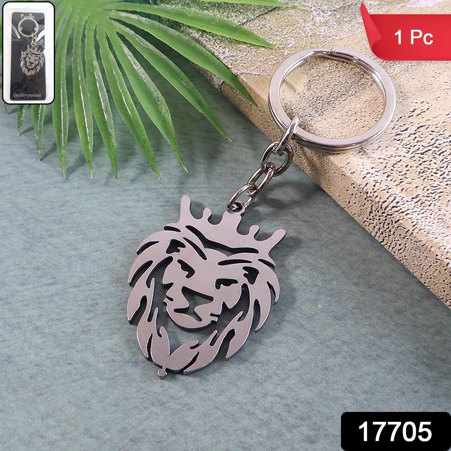 Lion Head Keychain β Stainless Steel Durable Crown Design