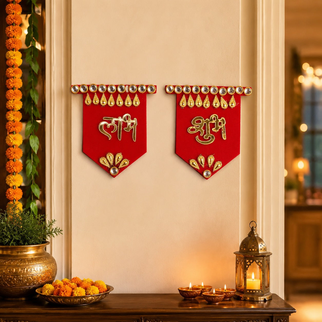 Shubh Labh Wall Hangings β Traditional Decorative Set of 2 for Prosperity