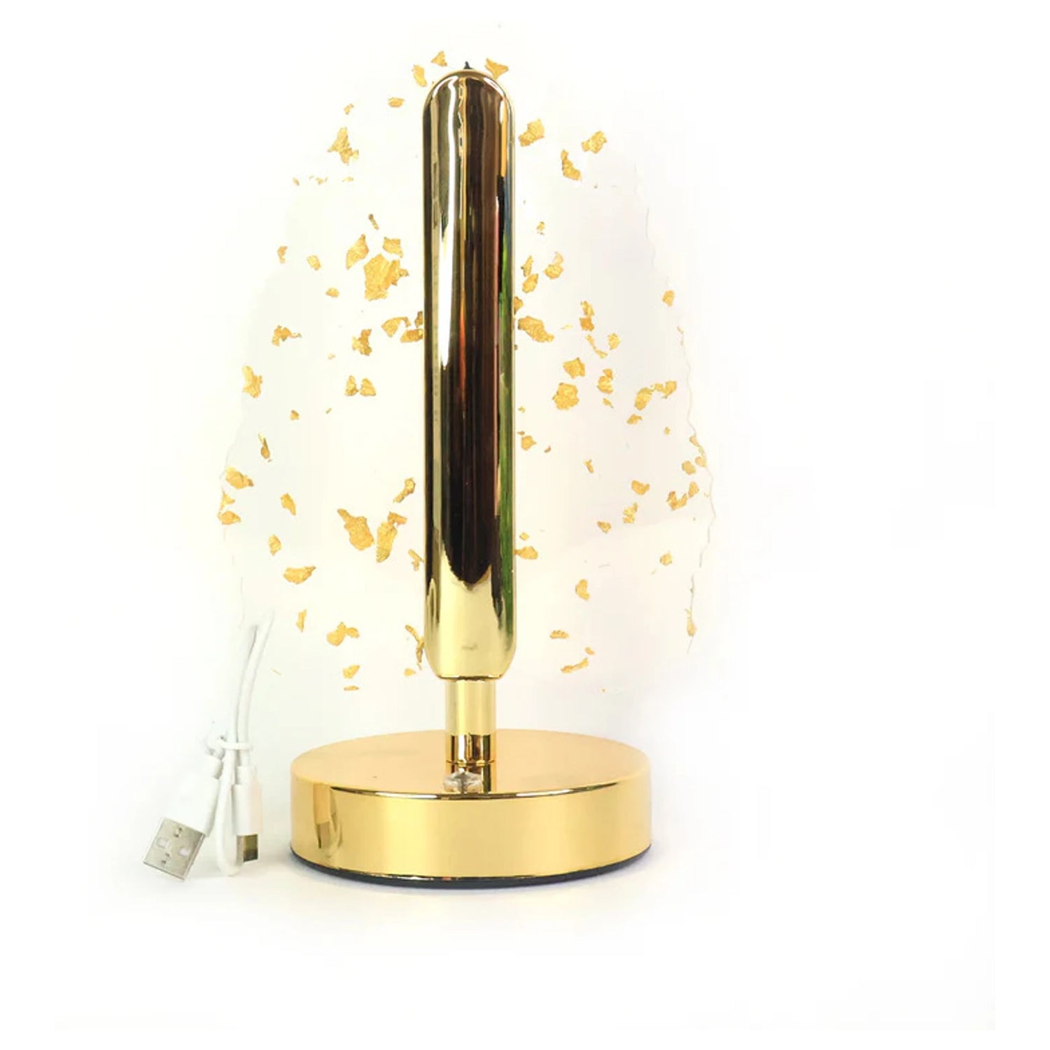 Golden Crystal Leaf LED Table Lamp β USB Charging & Warm Light