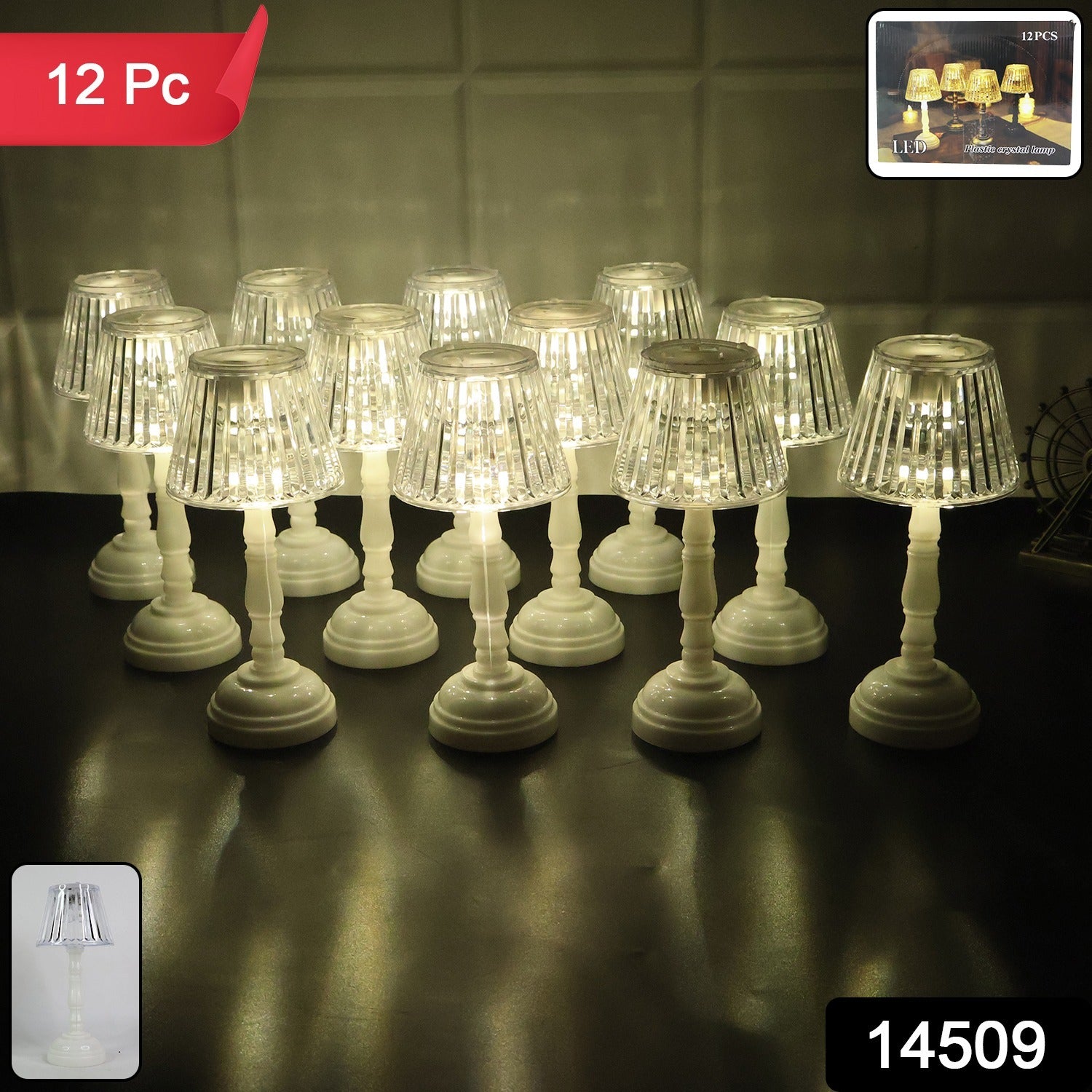 Crystal Style LED Table Lamps β Elegant Flameless Set of 12