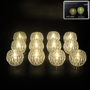 Crystal Style LED Decorative Lamps – Set of 12 Flameless Candles