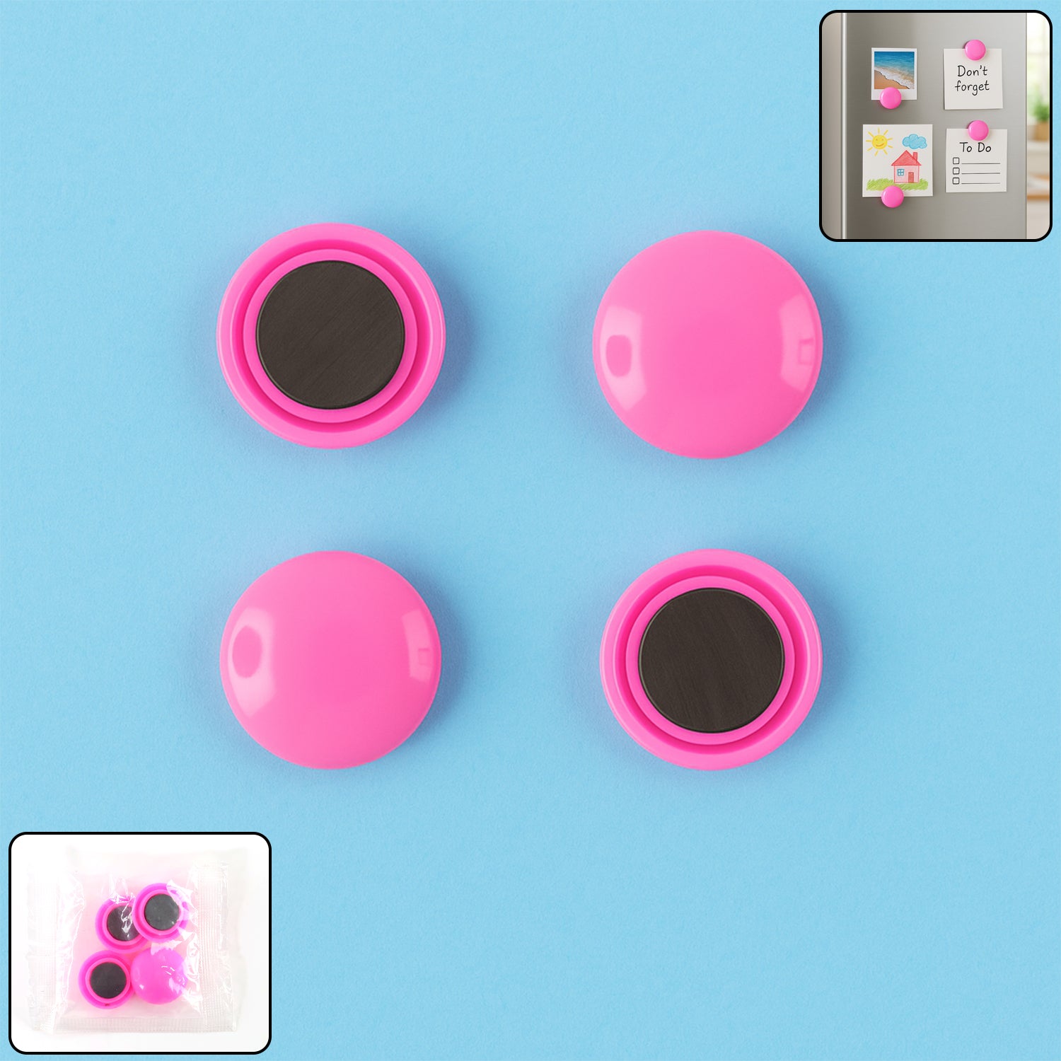 Round Fridge Magnets – Strong Grip, Scratch-Safe Buttons