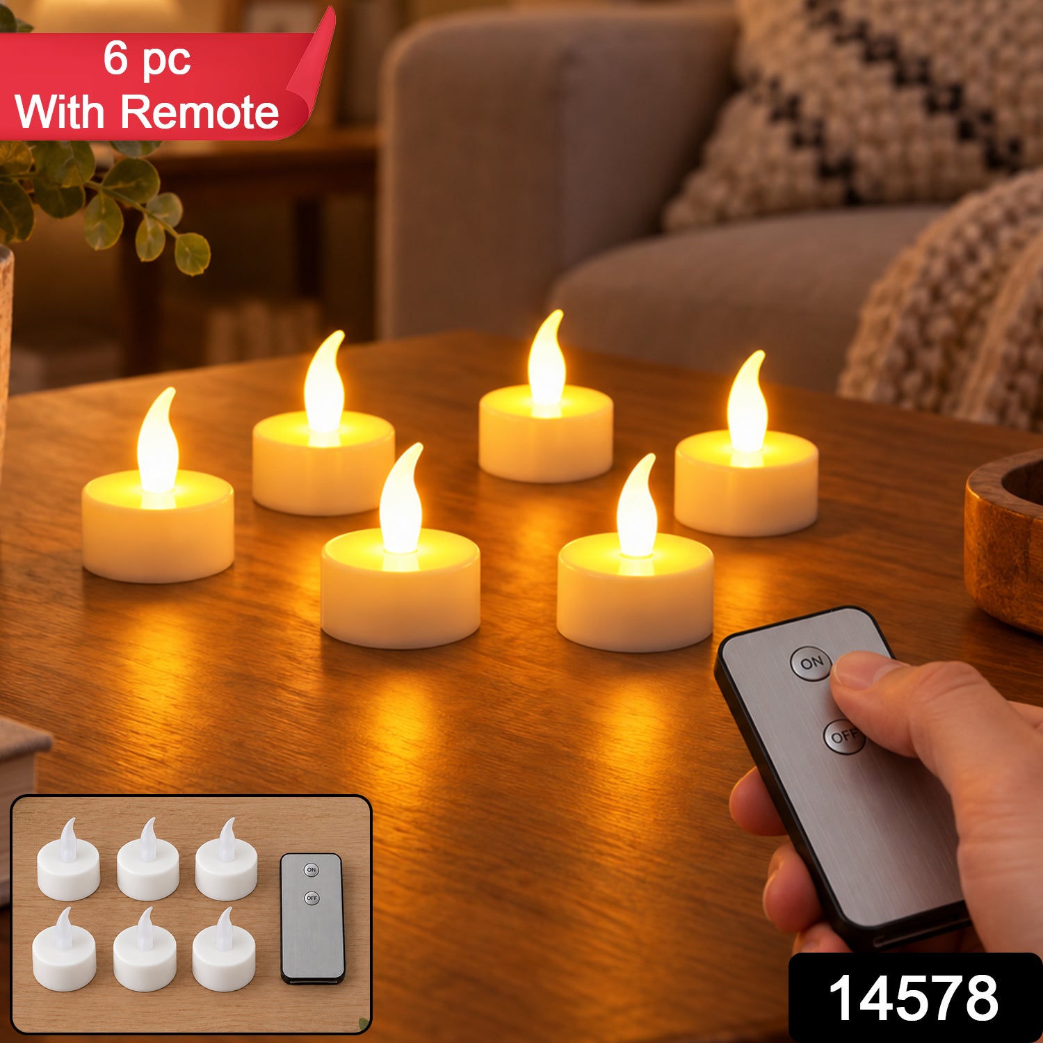 LED Flameless Candle Set β 6 Piece Warm Flickering Lights